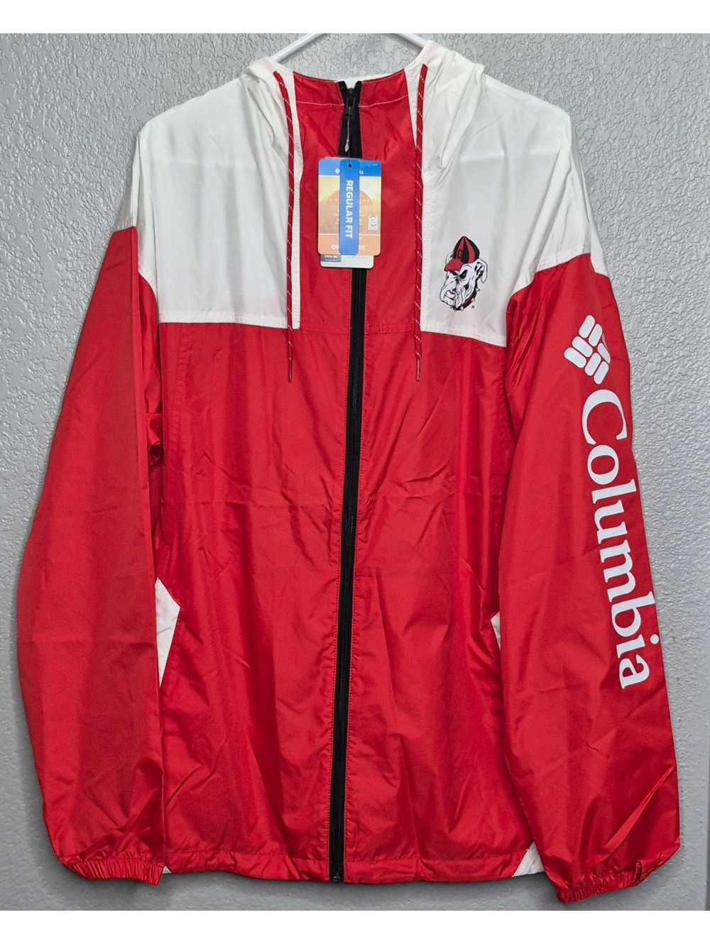 Columbia Georgia Bulldogs Flash Challenger II Windbreaker Men L Red White NWT